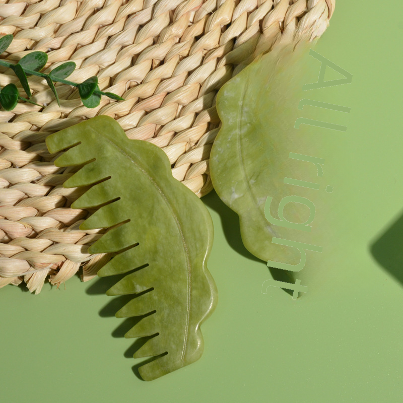 Jade Hair Comb for Scalp Care and Massage