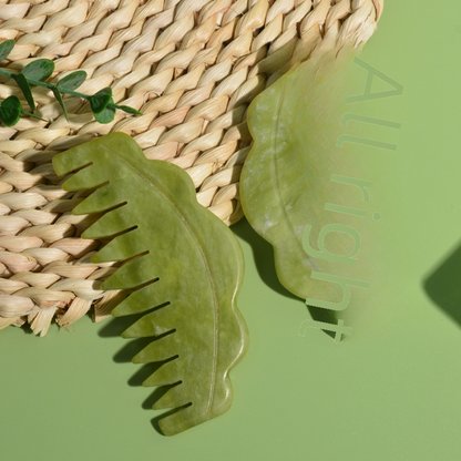 Jade Hair Comb for Scalp Care and Massage