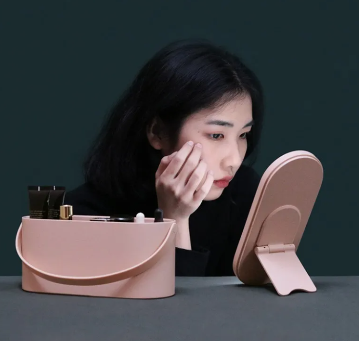 LED Makeup Mirror with Storage Box