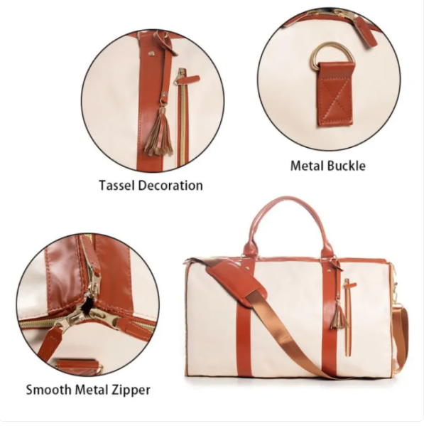 Foldable PU Leather Travel Duffel Bag