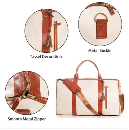 Foldable PU Leather Travel Duffel Bag