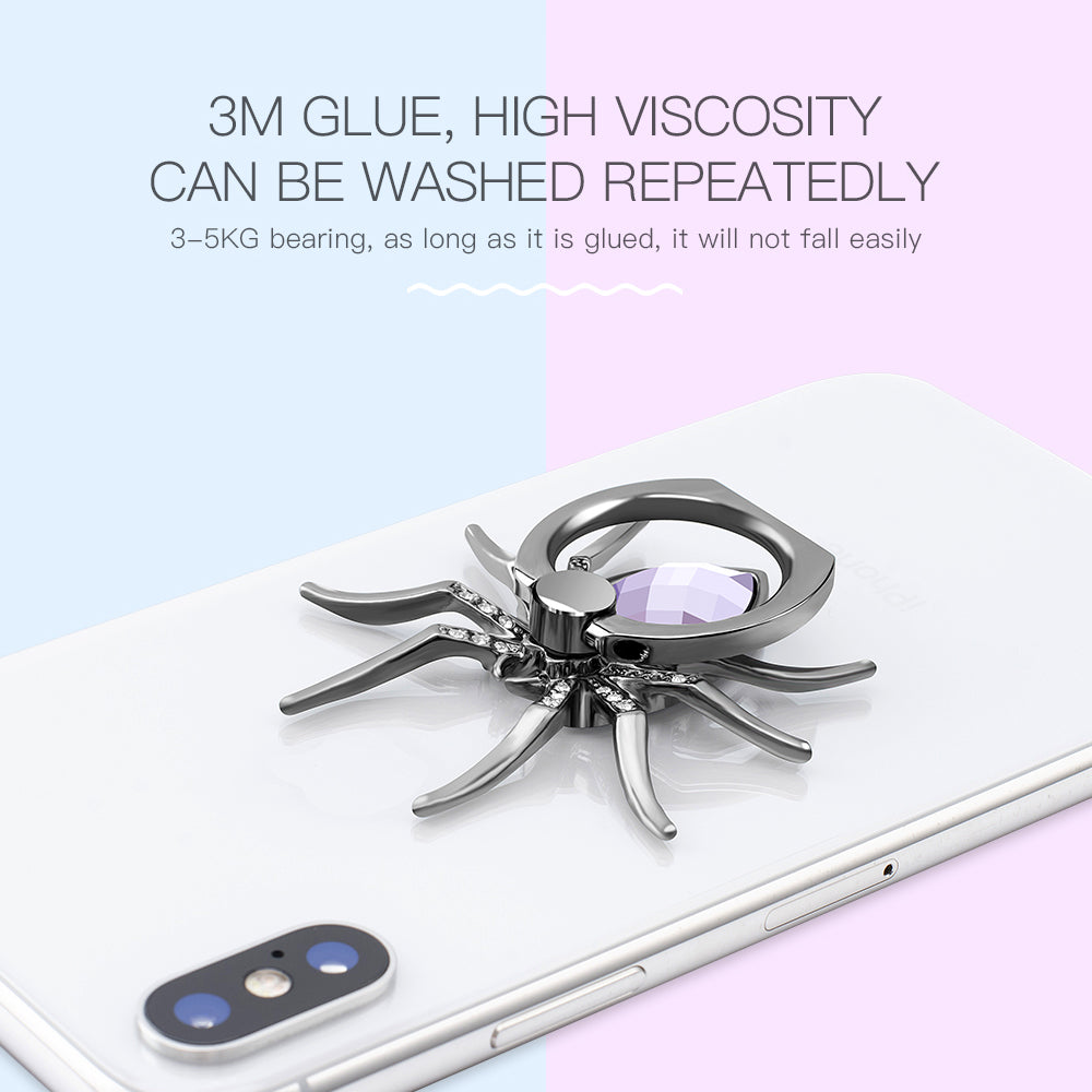 Spider Rhinestone Phone Ring Stand