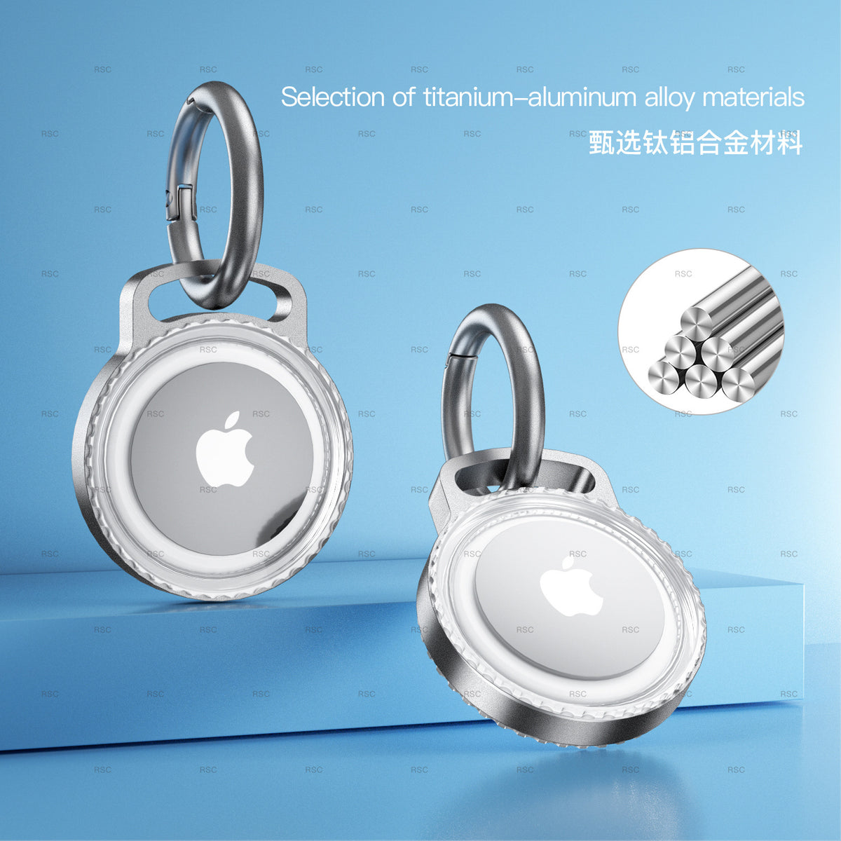 AirTag Metal Protective Case with Keychain