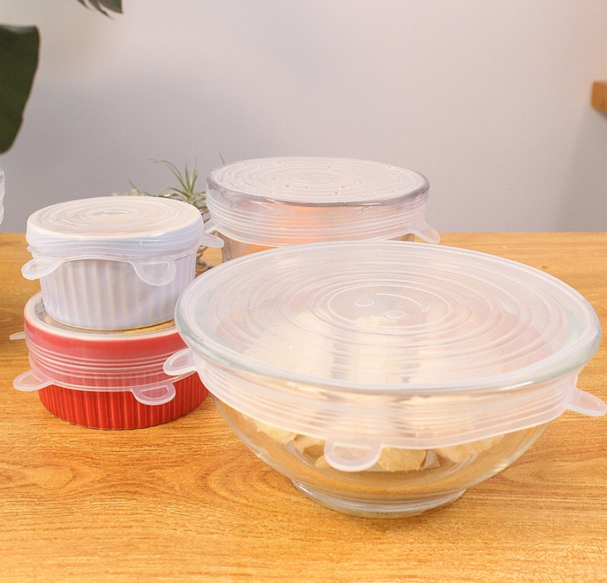 Stretch Silicone Food Lids, Clear Set of 12