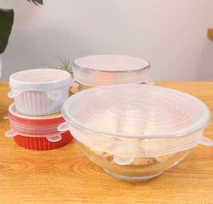Stretch Silicone Food Lids, Clear Set of 12