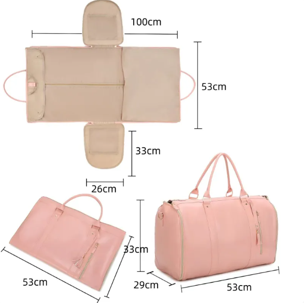 Foldable PU Leather Travel Duffel Bag