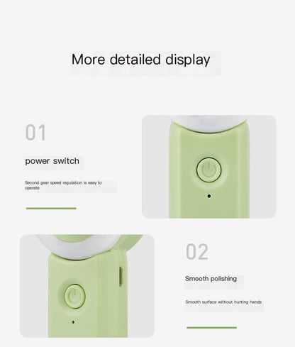Baby nail trimmer in green, power switch detail