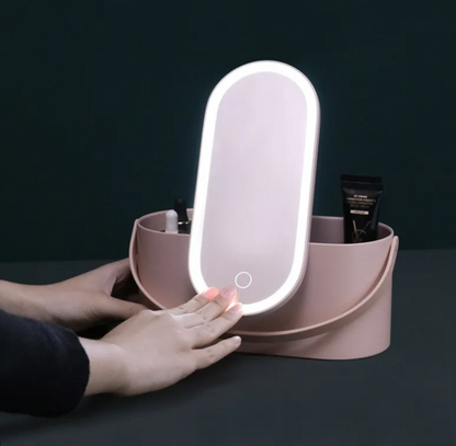 LED Makeup Mirror with Storage Box
