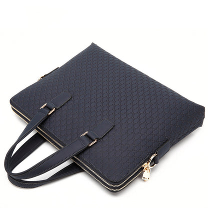 Genuine Leather Men's 14 Inch Business Handbag