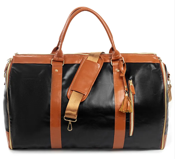 Foldable PU Leather Travel Duffel Bag