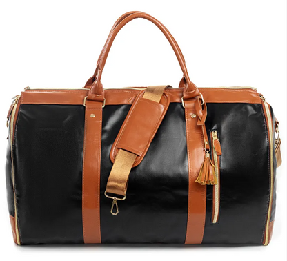 Foldable PU Leather Travel Duffel Bag
