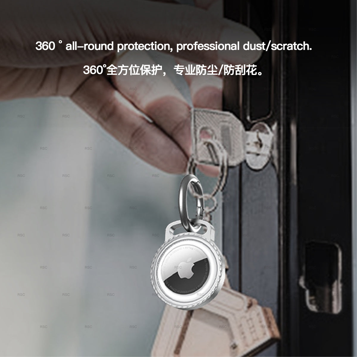 AirTag Metal Protective Case with Keychain