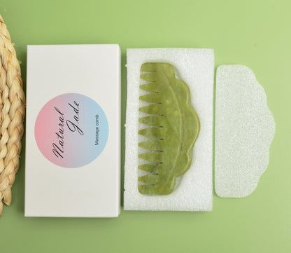 Jade Hair Comb for Scalp Care and Massage